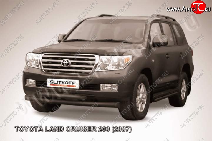 14 949 р. Защита переднего бампер Slitkoff  Toyota Land Cruiser  200 (2007-2012) дорестайлинг (Цвет: серебристый)  с доставкой в г. Королёв