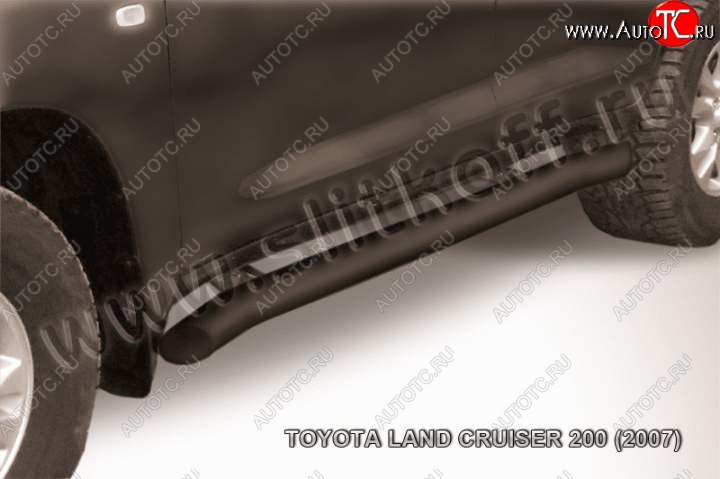 14 649 р. Защита порогов Slitkoff Toyota Land Cruiser 200 дорестайлинг (2007-2012) (Цвет: серебристый)  с доставкой в г. Королёв