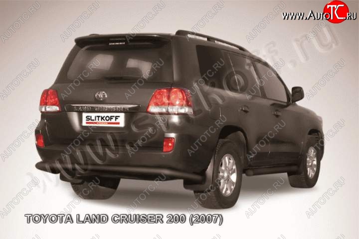 14 399 р. Защита задняя Slitkoff Toyota Land Cruiser 200 дорестайлинг (2007-2012) (Цвет: серебристый)  с доставкой в г. Королёв