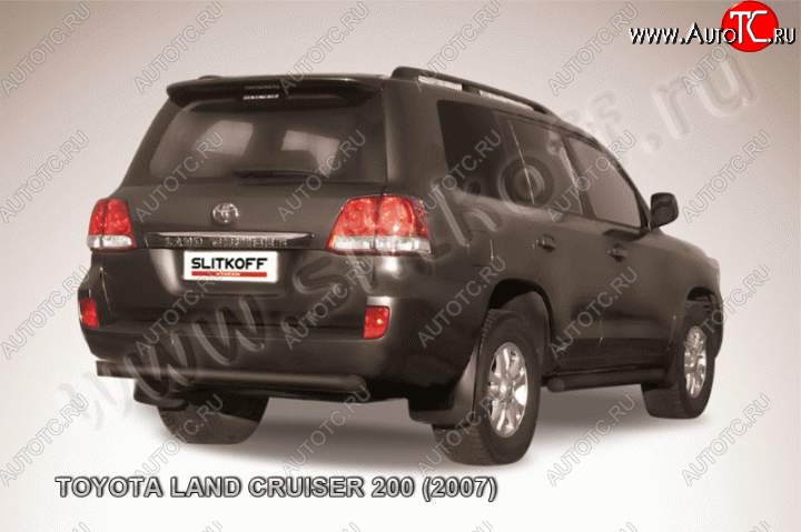 10 999 р. Защита задняя Slitkoff  Toyota Land Cruiser  200 (2007-2012) дорестайлинг (Цвет: серебристый)  с доставкой в г. Королёв