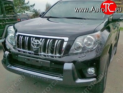 10 249 р. Накладка на передний бампер CT Toyota Land Cruiser Prado J150 дорестайлинг (2009-2013) (Неокрашенная)  с доставкой в г. Королёв