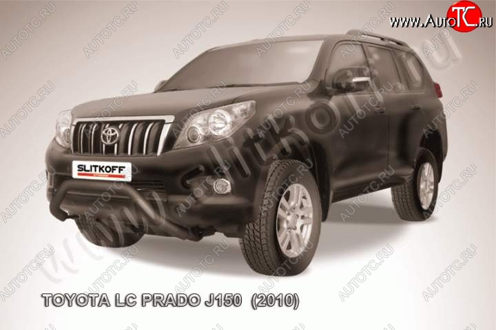 19 999 р. Кенгурятник d76 низкий мини Toyota Land Cruiser Prado J150 дорестайлинг (2009-2013) (Цвет: серебристый)  с доставкой в г. Королёв