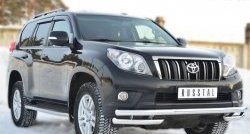 23 949 р. Защита переднего бампера (Ø63 мм с углами, нержавейка) SLITKOFF Toyota Land Cruiser Prado J150 дорестайлинг (2009-2013)  с доставкой в г. Королёв. Увеличить фотографию 4