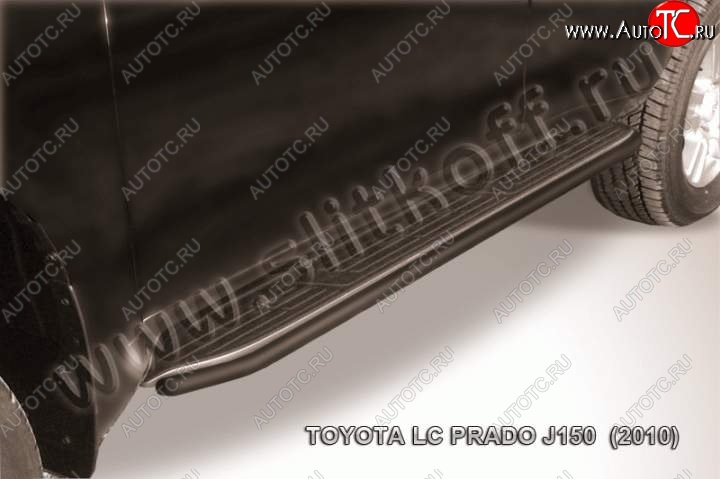 10 399 р. Защита штатного порога d42 Slitkoff  Toyota Land Cruiser Prado  J150 (2009-2013) дорестайлинг (Цвет: серебристый)  с доставкой в г. Королёв