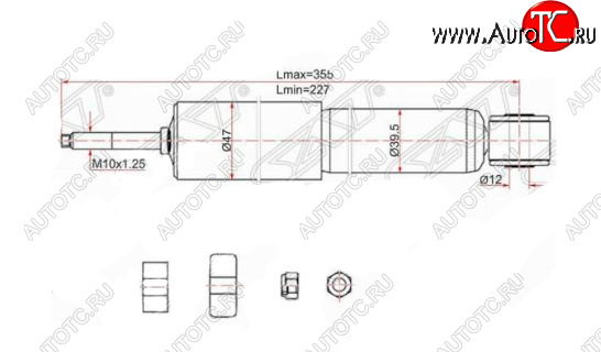 1 699 р. Амортизатор передний SAT Toyota LiteAce Noah (1996-2001)  с доставкой в г. Королёв