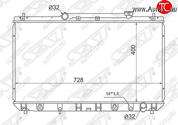 7 349 р. Радиатор двигателя SAT (пластинчатый, 2.2, МКПП/АКПП)  Toyota Mark 2  Qualis (1997-2002) седан  с доставкой в г. Королёв