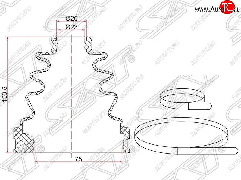 519 р. Пыльник ШРУСа (внутренний) SAT  Toyota Mark 2  X100 (1996-2000) седан  с доставкой в г. Королёв