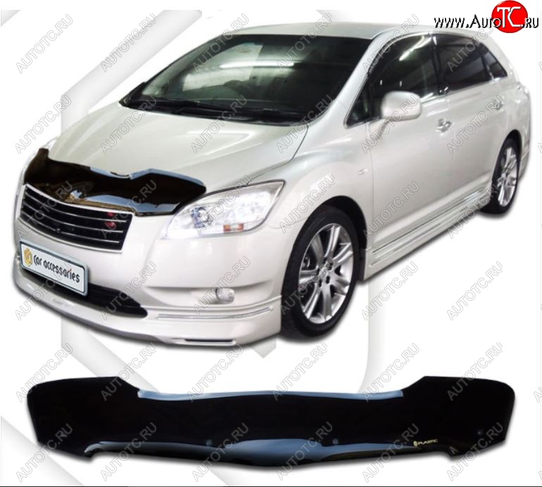 2 099 р. Дефлектор капота CA-Plastiс  Toyota Mark X ZIO  NA10 (2007-2011) дорестайлинг (Classic черный, Без надписи)  с доставкой в г. Королёв