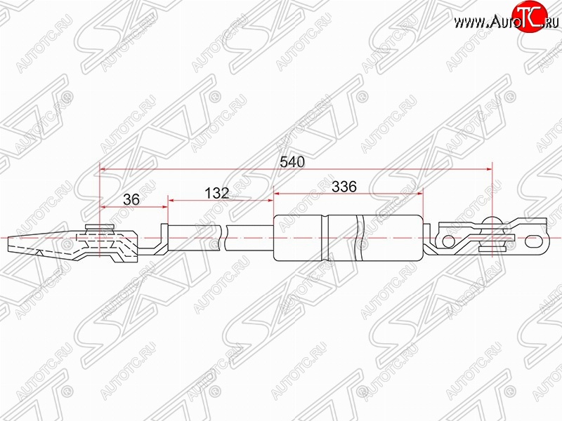 1 289 р. Левый газовый упор крышки багажника SAT  Toyota Nadia  XN10 (1998-2003) дорестайлинг, рестайлинг минивэн  с доставкой в г. Королёв