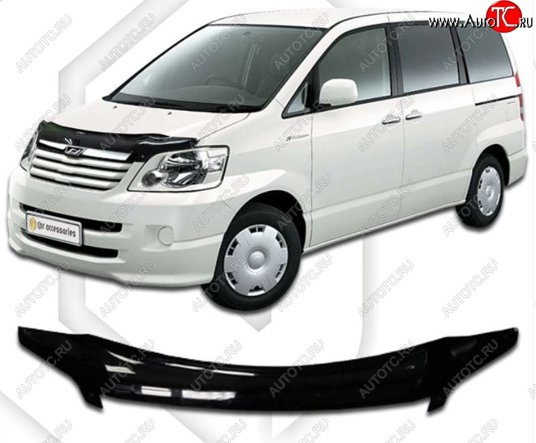 2 359 р. Дефлектор капота CA-Plastiс  Toyota Noah  1 (2001-2007) дорестайлинг, рестайлинг (Classic черный, Без надписи)  с доставкой в г. Королёв