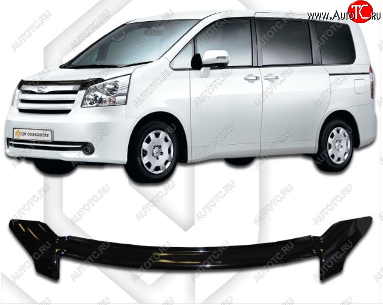 2 189 р. Дефлектор капота CA-Plastiс  Toyota Noah  2 (2007-2010) дорестайлинг (Classic черный, Без надписи)  с доставкой в г. Королёв