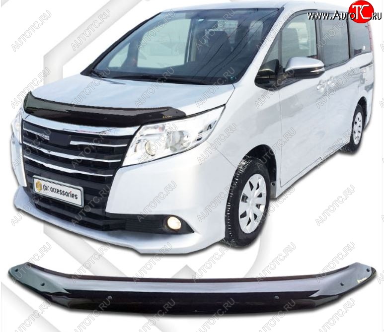 1 979 р. Дефлектор капота CA-Plastiс  Toyota Noah  3 (2014-2017) дорестайлинг (Classic черный, Без надписи)  с доставкой в г. Королёв