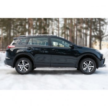 22 949 р. Пороги труба d42 с листом (Лист алюм,проф.сталь)(v2) SLITKOFF  Toyota RAV4  XA40 (2015-2019) 5 дв. рестайлинг  с доставкой в г. Королёв. Увеличить фотографию 3