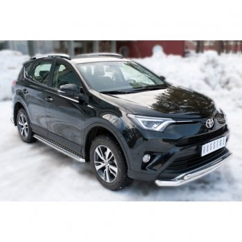 22 949 р. Пороги труба d42 с листом (Лист алюм,проф.сталь)(v2) SLITKOFF Toyota RAV4 XA40 5 дв. рестайлинг (2015-2019)  с доставкой в г. Королёв. Увеличить фотографию 4