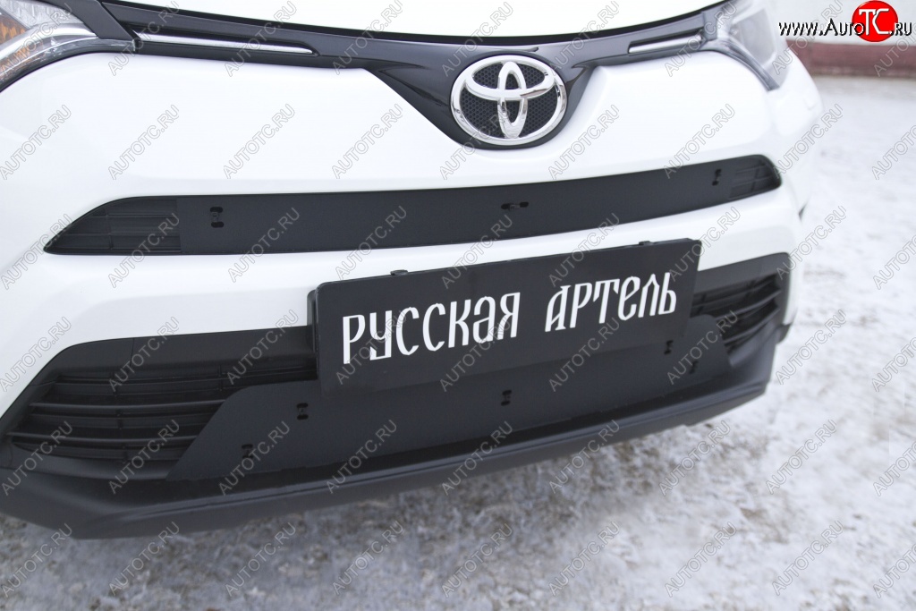 1 439 р. Зимняя заглушка решетки переднего бампера РА Toyota RAV4 XA40 5 дв. рестайлинг (2015-2019)  с доставкой в г. Королёв