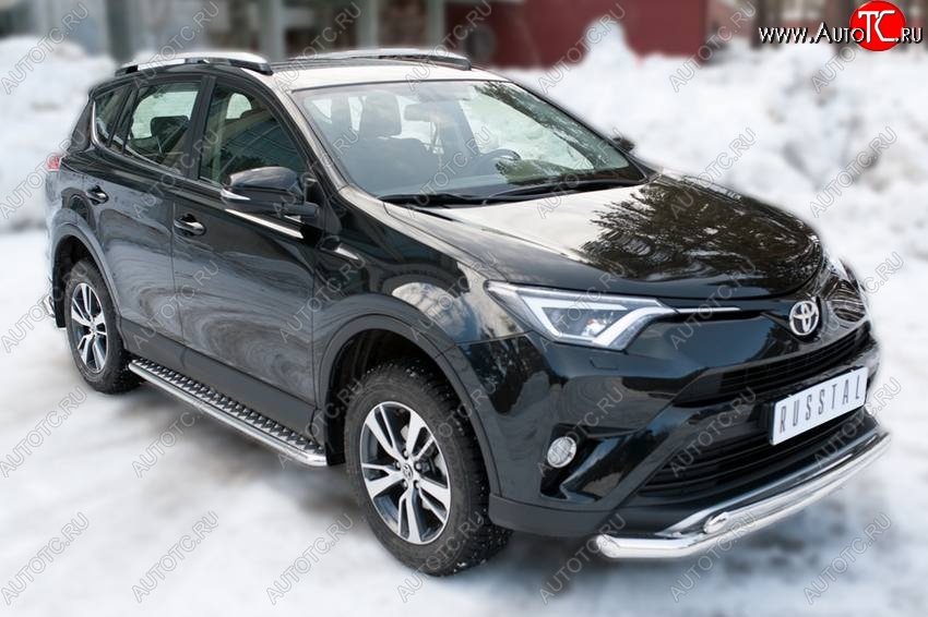 34 999 р. Широкая защита порогов с трубой диаметром 42 мм SLITKOFF v3 Toyota RAV4 XA40 5 дв. рестайлинг (2015-2019)  с доставкой в г. Королёв