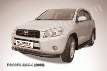 9 999 р. Защита переднего бампер Slitkoff Toyota RAV4 XA305 5 дв. дорестайлинг (2005-2009) (Цвет: серебристый)  с доставкой в г. Королёв. Увеличить фотографию 1