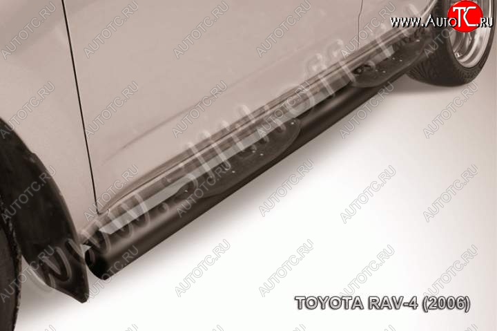 12 349 р. Защита порогов Slitkoff  Toyota RAV4  XA305 (2005-2009) 5 дв. дорестайлинг (Цвет: серебристый)  с доставкой в г. Королёв