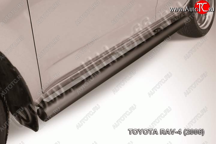 10 599 р. Защита порогов Slitkoff  Toyota RAV4  XA305 (2005-2009) 5 дв. дорестайлинг (Цвет: серебристый)  с доставкой в г. Королёв