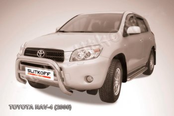 29 899 р. Защита переднего бампера Slitkoff (Ø76 мм, низкая) Toyota RAV4 XA305 5 дв. дорестайлинг (2005-2009) (Нержавейка полированная)  с доставкой в г. Королёв. Увеличить фотографию 1