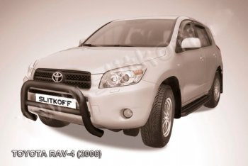 29 899 р. Защита переднего бампера Slitkoff (Ø76 мм, низкая) Toyota RAV4 XA305 5 дв. дорестайлинг (2005-2009) (Нержавейка полированная)  с доставкой в г. Королёв. Увеличить фотографию 2