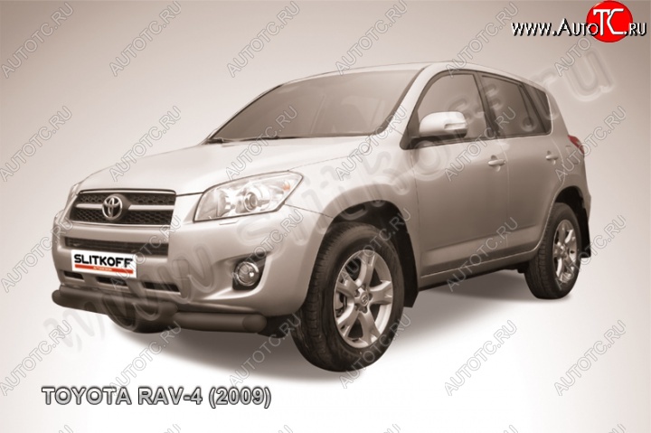 11 299 р. Защита переднего бампер Slitkoff Toyota RAV4 XA30 5 дв. 1-ый рестайлинг (2008-2010) (Цвет: серебристый)  с доставкой в г. Королёв