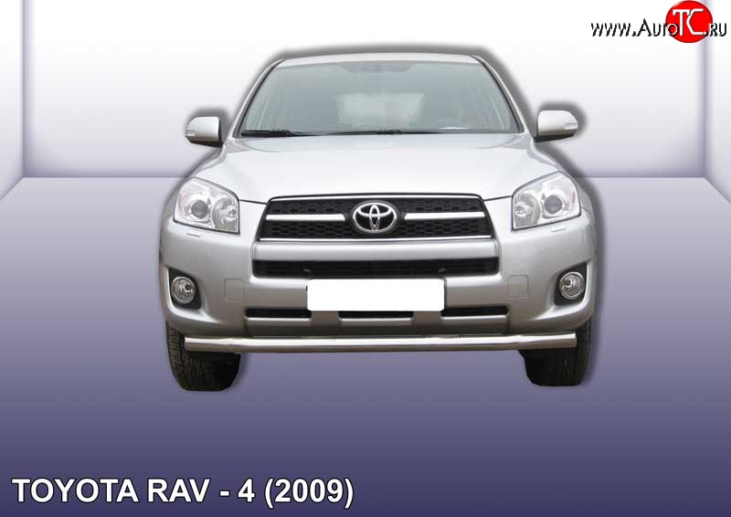 13 499 р. Одинарная защита переднего бампера диаметром 76 мм Slitkoff  Toyota RAV4  XA30 (2008-2010) 5 дв. 1-ый рестайлинг (Цвет: нержавеющая полированная сталь)  с доставкой в г. Королёв