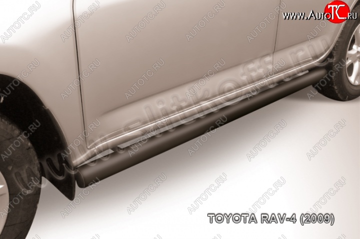 10 599 р. Защита порогов Slitkoff  Toyota RAV4  XA30 (2008-2010) 5 дв. 1-ый рестайлинг (Цвет: серебристый)  с доставкой в г. Королёв