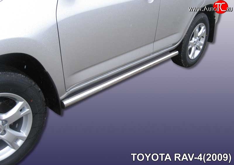 13 999 р. Защита порогов из круглой трубы диаметром 57 мм Slitkoff  Toyota RAV4  XA30 (2008-2010) 5 дв. 1-ый рестайлинг (Цвет: нержавеющая полированная сталь)  с доставкой в г. Королёв