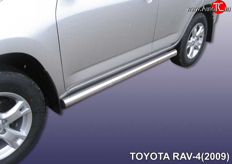 14 999 р. Защита порогов из круглой трубы диаметром 76 мм Slitkoff  Toyota RAV4  XA30 (2008-2010) 5 дв. 1-ый рестайлинг (Цвет: нержавеющая полированная сталь)  с доставкой в г. Королёв