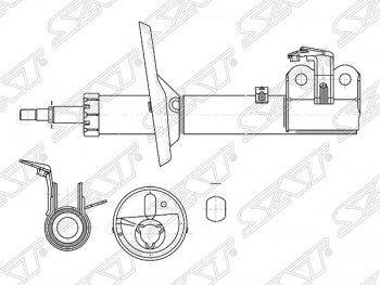 Левый амортизатор передний SAT Toyota RAV4 XA10 5 дв. дорестайлинг (1994-1997)