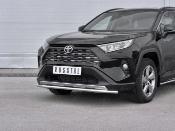 Защита переднего бампера (Ø42 мм, нержавейка) SLITKOFF Toyota (Тойота) RAV4 (рав)  XA50 (2018-2024) XA50 5 дв. дорестайлинг