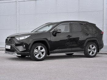 16 999 р. Защита переднего бампера (Ø42 мм, нержавейка) SLITKOFF Toyota RAV4 XA50 5 дв. дорестайлинг (2018-2024)  с доставкой в г. Королёв. Увеличить фотографию 3