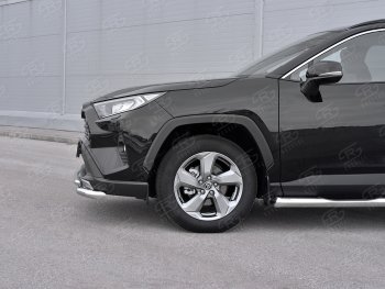 22 399 р. Защита переднего бампера (2 трубы Ø63 и 42 мм, нержавейка) SLITKOFF Toyota RAV4 XA50 5 дв. дорестайлинг (2018-2024)  с доставкой в г. Королёв. Увеличить фотографию 4