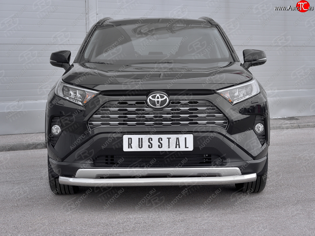 18 199 р. Защита переднего бампера (Ø63 мм, нержавейка) SLITKOFF Toyota RAV4 XA50 5 дв. дорестайлинг (2018-2024)  с доставкой в г. Королёв