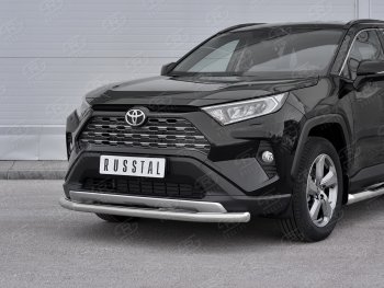 18 199 р. Защита переднего бампера (Ø63 мм, нержавейка) SLITKOFF Toyota RAV4 XA50 5 дв. дорестайлинг (2018-2024)  с доставкой в г. Королёв. Увеличить фотографию 2