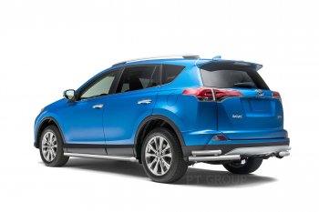 25 999 р. Защита порогов из трубы Ø63 Petroil Tuning Toyota RAV4 XA40 5 дв. рестайлинг (2015-2019) (Нержавеющая полированная сталь)  с доставкой в г. Королёв. Увеличить фотографию 2