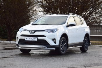 25 999 р. Защита порогов из трубы Ø63 Petroil Tuning Toyota RAV4 XA40 5 дв. рестайлинг (2015-2019) (Нержавеющая полированная сталь)  с доставкой в г. Королёв. Увеличить фотографию 4