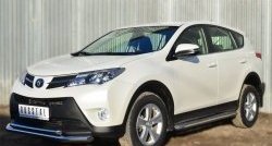 19 749 р. Защита переднего бампера (2 трубыØ63 и 42 мм, нержавейка) SLITKOFF  Toyota RAV4  XA40 (2012-2015) 5 дв. дорестайлинг  с доставкой в г. Королёв. Увеличить фотографию 2