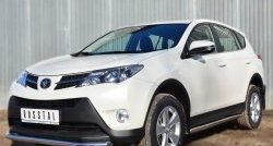 16 299 р. Защита порогов из круглой трубы диаметром 63 мм Russtal Toyota RAV4 XA40 5 дв. дорестайлинг (2012-2015) (Защита порогов с со скосами на торцах (вариант 1))  с доставкой в г. Королёв. Увеличить фотографию 12