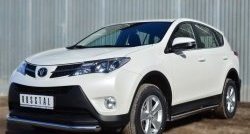 16 299 р. Защита порогов из круглой трубы диаметром 63 мм Russtal Toyota RAV4 XA40 5 дв. дорестайлинг (2012-2015) (Защита порогов с со скосами на торцах (вариант 1))  с доставкой в г. Королёв. Увеличить фотографию 4