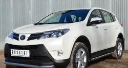 16 299 р. Защита порогов из круглой трубы диаметром 63 мм Russtal Toyota RAV4 XA40 5 дв. дорестайлинг (2012-2015) (Защита порогов с со скосами на торцах (вариант 1))  с доставкой в г. Королёв. Увеличить фотографию 8