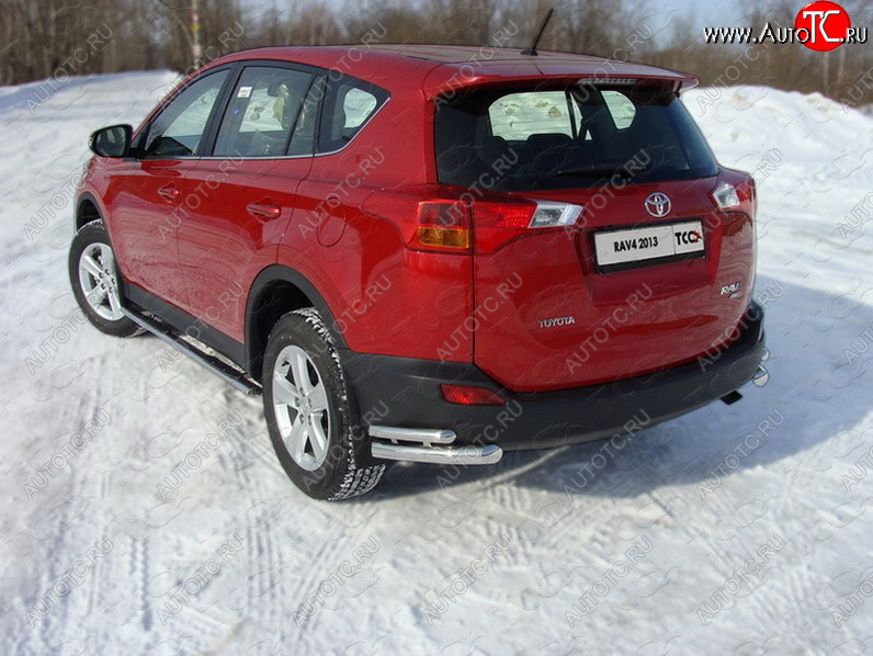 22 999 р. Защита заднего бампера (уголки двойные) ТСС 60,3/42,4 мм  Toyota RAV4  XA40 (2012-2015) 5 дв. дорестайлинг  с доставкой в г. Королёв