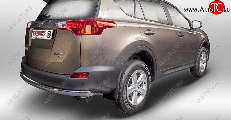 12 499 р. Защита заднего бампера WINBO (Ø76 мм, нержавейка)  Toyota RAV4  XA40 (2012-2015) 5 дв. дорестайлинг  с доставкой в г. Королёв