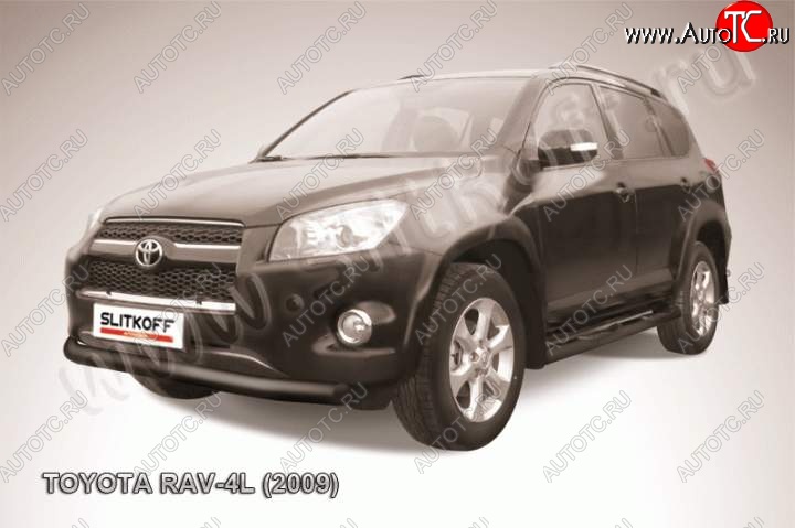 9 449 р. Защита переднего бампера из трубы d76 Slitkoff Toyota RAV4 XA30 5 дв. удлиненный 1-ый рестайлинг (2009-2010) (Цвет: серебристый)  с доставкой в г. Королёв