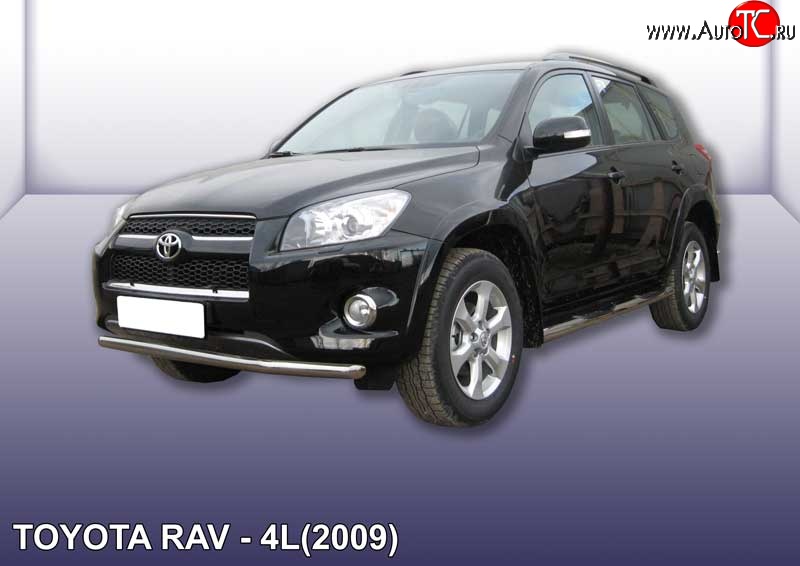 11 749 р. Одинарная защита переднего бампера из трубы диаметром 57 мм Slitkoff  Toyota RAV4  XA30 (2009-2010) 5 дв. удлиненный 1-ый рестайлинг (Цвет: нержавеющая полированная сталь)  с доставкой в г. Королёв