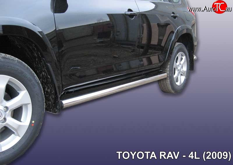 16 799 р. Защита порогов из круглой трубы диаметром 76 мм Slitkoff  Toyota RAV4  XA30 (2003-2010) 5 дв. удлиненный дорестайлинг, 5 дв. удлиненный 1-ый рестайлинг (Цвет: нержавеющая полированная сталь)  с доставкой в г. Королёв