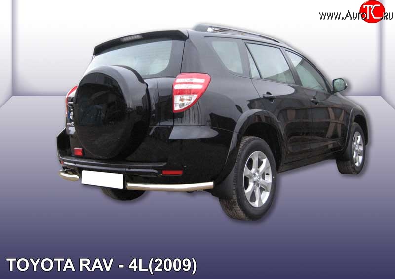 8 499 р. Защита заднего бампера Slitkoff (Ø 57 мм, уголки)  Toyota RAV4  XA30 (2009-2010) 5 дв. удлиненный 1-ый рестайлинг (Нержавеющая сталь)  с доставкой в г. Королёв