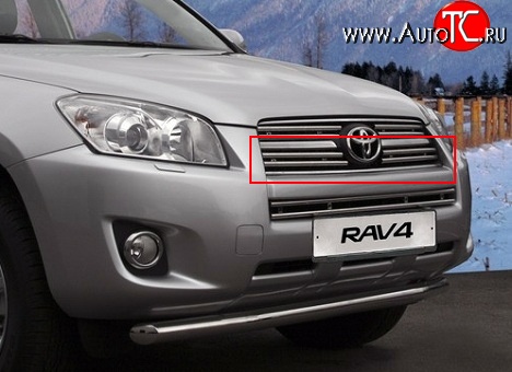 485 р. Декоративные вставки решетки радиатора Novline (нижние, двойные) Toyota RAV4 XA30 5 дв. удлиненный 2-ой рестайлинг (2010-2013)  с доставкой в г. Королёв