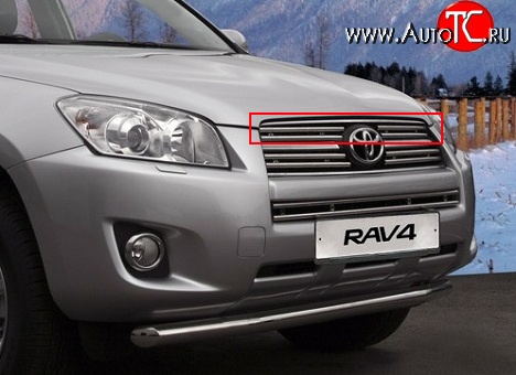 7 799 р. Декоративные вставки решетки радиатора Novline (верхние, двойные) Toyota RAV4 XA30 5 дв. удлиненный 2-ой рестайлинг (2010-2013)  с доставкой в г. Королёв